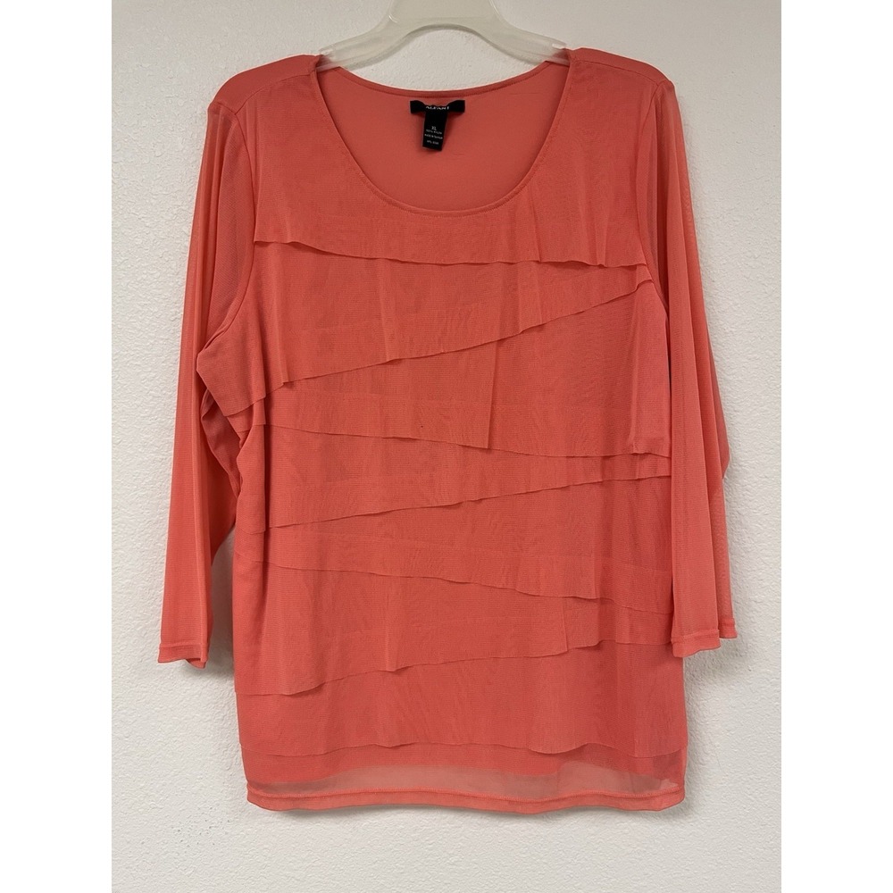 Alfani Coral Women's Top Size Xl 3/4 Sleeves